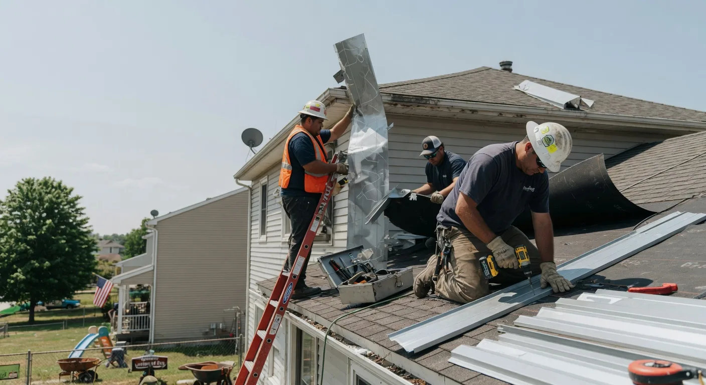Storm Damage Metal Roof Repair in Cummaquid, MA